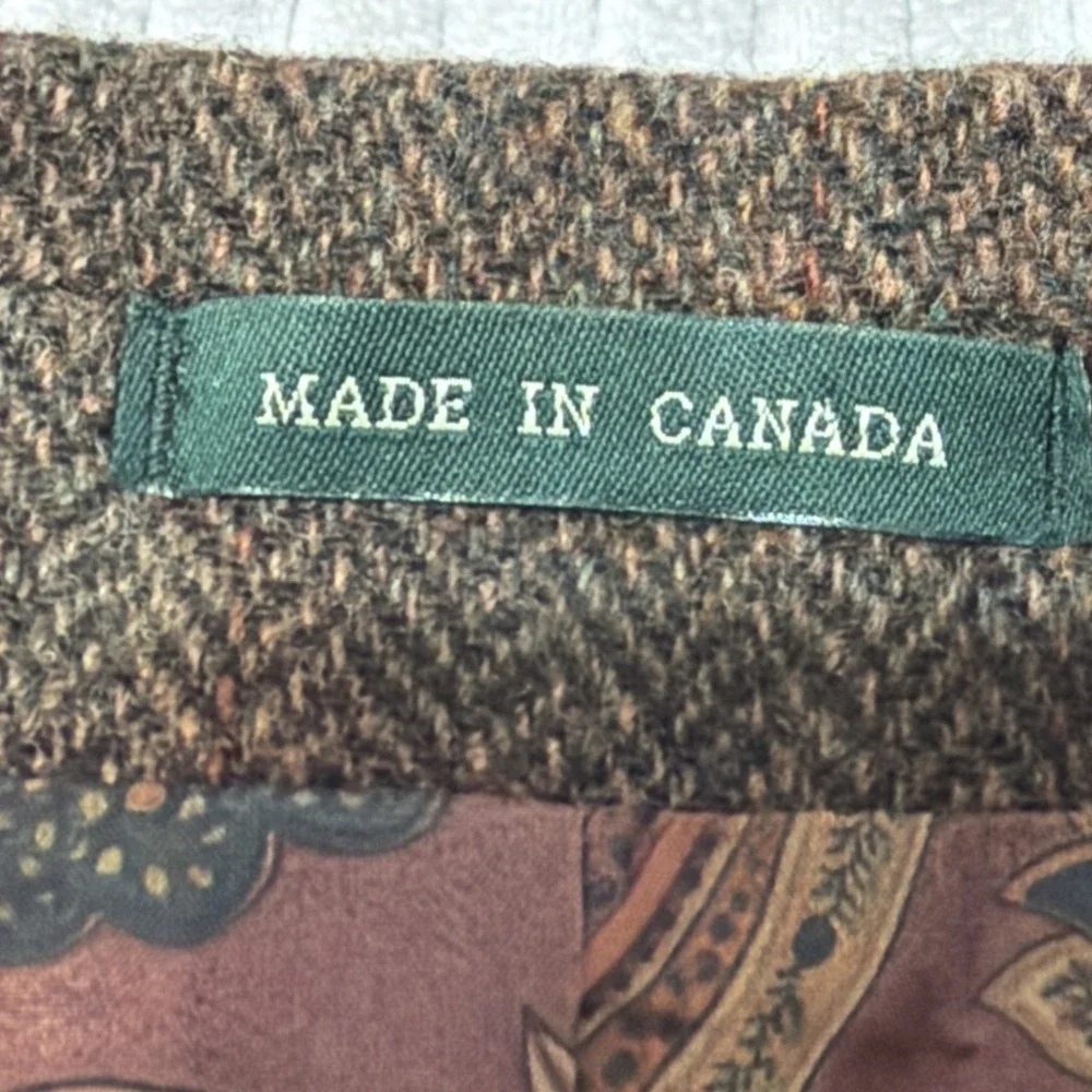 Lauren Ralph Lauren Wool Herringbone Blazer Elbow Patches Paisley Lining 41R